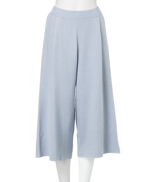 MURUA（ムルーア）の「【MODE】タックニットガウチョ（パンツ・レディース・ホワイト/グレー/アイスブルー・1/2）」の4枚目の写真