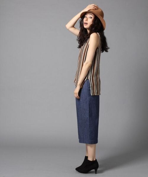 BLISS POINT（ブリスポイント）の「コットンミディタックガウチョパンツ（パンツ・レディース・ホワイト/ブラック/デニム・S/M/L）」の5枚目の写真