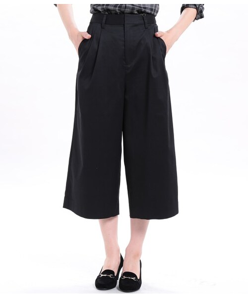 ROPE' PICNIC(ロペピクニック)の「ストレッチツイルワイドパンツ(パンツ・レディース・ブラック/キャメル/ベージュ・36/38/40)」の2枚目の写真