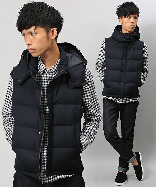 UNION STATION（ユニオンステーション）の「ウール混ダウンベスト（ダウンベスト・メンズ・グレー/チャコールグレー/ネイビー/ブラック/カーキ・MEDIUM/LARGE/LL）」の5枚目の写真