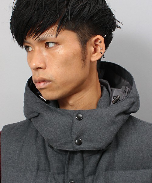 UNION STATION（ユニオンステーション）の「ウール混ダウンベスト（ダウンベスト・メンズ・グレー/チャコールグレー/ネイビー/ブラック/カーキ・MEDIUM/LARGE/LL）」の9枚目の写真