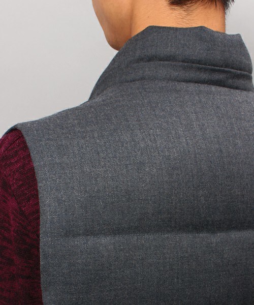 UNION STATION（ユニオンステーション）の「ウール混ダウンベスト（ダウンベスト・メンズ・グレー/チャコールグレー/ネイビー/ブラック/カーキ・MEDIUM/LARGE/LL）」の16枚目の写真