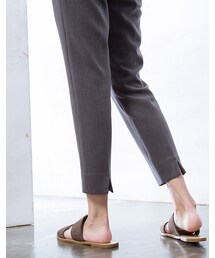 mooncat | 褲管後開叉西裝褲色(パンツ)