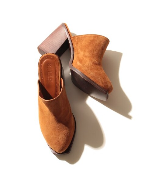 SNIDEL（スナイデル）の「レザーサボ（ブーティ・レディース・BEG/CML/BLK・S/M/L）」の4枚目の写真