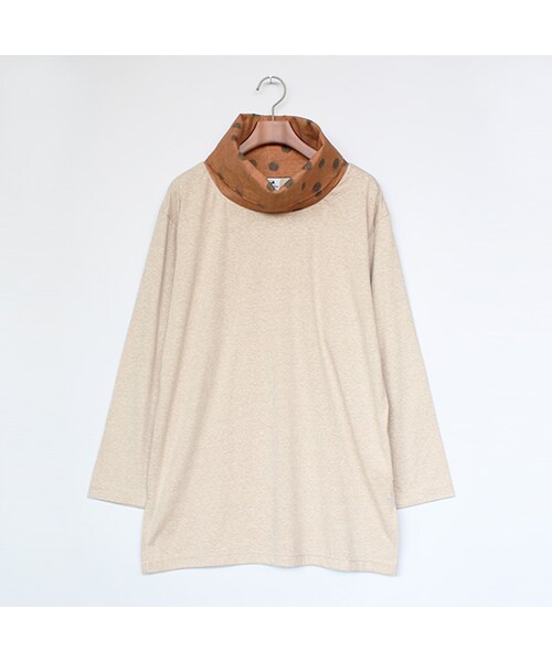 SASQUATCHfabrix.（サスクワァッチファブリックス）の「KAKISHIBU Turtle Neck Cutsewn（トップス・Check x Ash Beige/Dots x Ash Beige・M/L）」の2枚目の写真