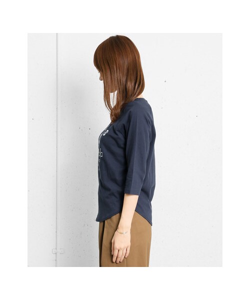 URBAN RESEARCH DOORS(アーバンリサーチドアーズ)の「CLASS A ラグラン7分袖Tシャツ(トップス・レディース・WHITE/NAVY・one)」の6枚目の写真