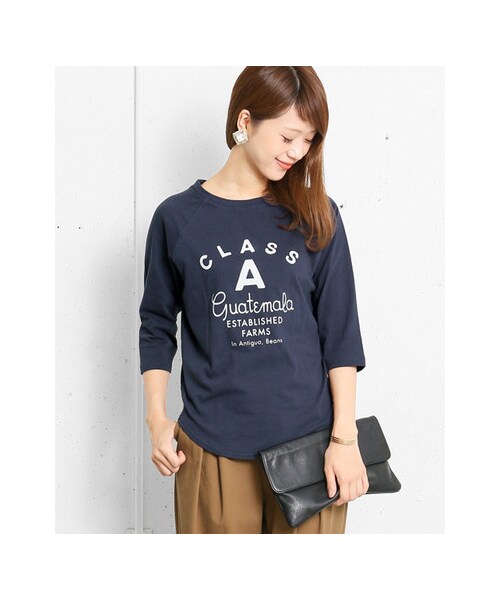 URBAN RESEARCH DOORS(アーバンリサーチドアーズ)の「CLASS A ラグラン7分袖Tシャツ(トップス・レディース・WHITE/NAVY・one)」の5枚目の写真