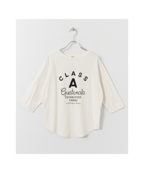 URBAN RESEARCH DOORS(アーバンリサーチドアーズ)の「CLASS A ラグラン7分袖Tシャツ(トップス・レディース・WHITE/NAVY・one)」の1枚目の写真