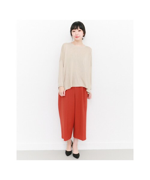 KBF(ケイビーエフ)の「KBF+ ワイドクロップドパンツ(パンツ・レディース・D.RED/KHAKI/BEIGE/BLACK・one)」の10枚目の写真