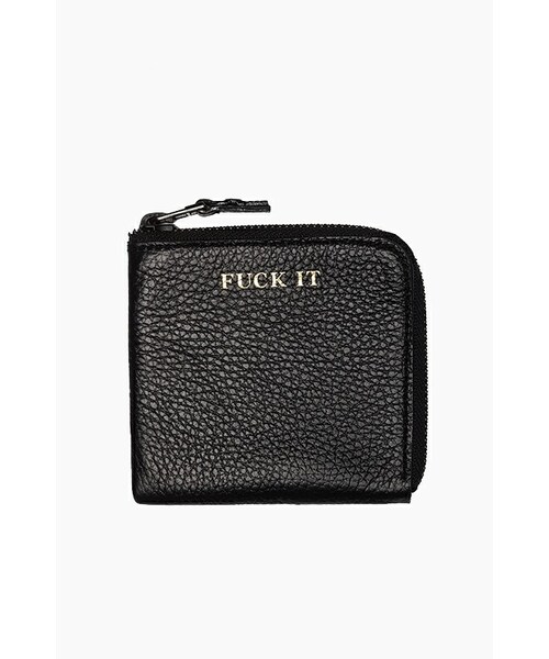 HUF（ハフ）の「Leather Fuck It Half Zip Wallet Black