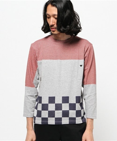 TOGA VIRILIS（トーガ ビリリース）の「TOGA VIRILIS チェックロングTシャツ（Tシャツ/カットソー・メンズ・ブラック/ローズ・46/48）」の4枚目の写真