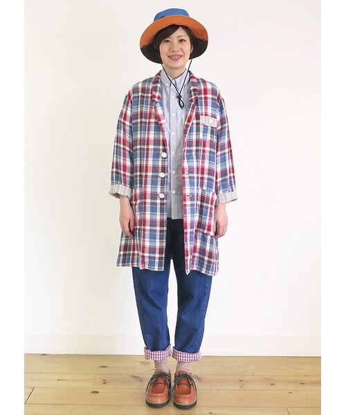 Ne-net(ネネット)の「ダブルドビー / コート(ジャケット/アウター・レディース・green/blue・02)」の9枚目の写真