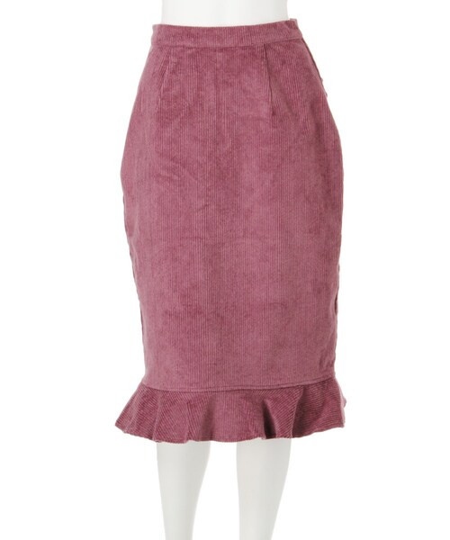 merry jenny（メリージェニー）の「コーデュロイフリルタイトスカート（スカート・レディース・ブラック/ピンク・S/M）」の4枚目の写真