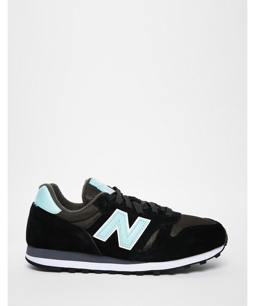 NEW BALANCE（ニューバランス）の「New Balance 373 Black & Turquoise Suede Sneakers（スニーカー・レディース・blackturqwht・US 10-EU 41.5 - US 10/US 11-EU 43 - US 11/US 5.5-EU 36 - US 5.5/US 6-EU 36.5 - US 6/US 6.5-EU 37 - US 6.5/US 7-EU 37.5 - US 7/US 7.5-EU 38 - US 7.5/US 8-EU 39 - US 8/US 8.5-EU 40 - US 8.5/US 9-EU 40.5 - US 9/US 9.5-EU 41 - US 9.5）」の2枚目の写真