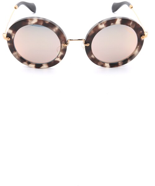 miu miu(ミュウミュウ)の「Miu Miu Round Sunglasses(サングラス・レディース・Brown/Gray・One Size)」の5枚目の写真