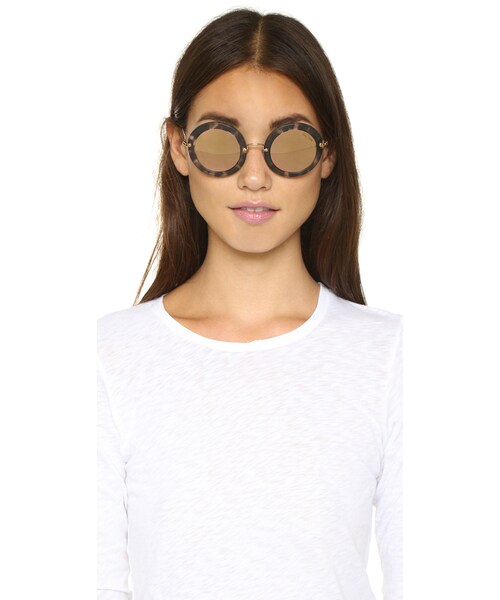 miu miu(ミュウミュウ)の「Miu Miu Round Sunglasses(サングラス・レディース・Brown/Gray・One Size)」の7枚目の写真