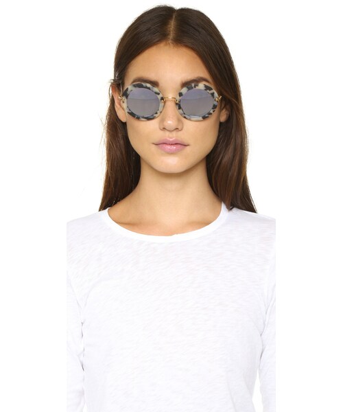miu miu(ミュウミュウ)の「Miu Miu Round Sunglasses(サングラス・レディース・Brown/Gray・One Size)」の6枚目の写真