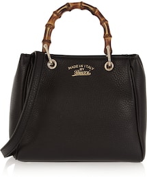 GUCCI | Gucci Bamboo Shopper Mini Textured-Leather Shoulder Bag(ショルダーバッグ)