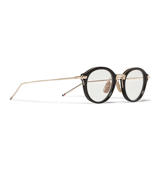 THOM BROWNE(トムブラウン)の「Thom Browne Round-Frame Acetate and Metal Optical Glasses(メガネ・メンズ・Black・One Size)」の5枚目の写真