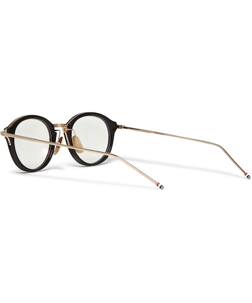 THOM BROWNE(トムブラウン)の「Thom Browne Round-Frame Acetate and Metal Optical Glasses(メガネ・メンズ・Black・One Size)」の4枚目の写真