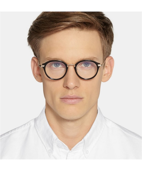 THOM BROWNE(トムブラウン)の「Thom Browne Round-Frame Acetate and Metal Optical Glasses(メガネ・メンズ・Black・One Size)」の3枚目の写真