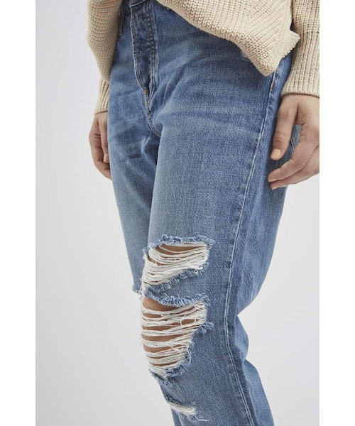 TOPSHOP（トップショップ）の「Moto blue ripped hayden jeans（デニムパンツ・レディース・Blue・W2430/W2432/W2434/W2530/W2532/W2534/W2630/W2632/W2634/W2830/W2832/W2834/W3030/W3032/W3034/W3230/W3232/W3234/W3430/W3432/W3434）」の4枚目の写真