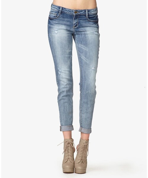 FOREVER 21（フォーエバー トゥエンティーワン）の「FOREVER 21 Distressed Skinny Jeans（デニムパンツ・レディース・Gray/Blue・24/30）」の7枚目の写真