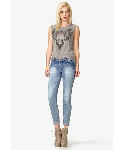 FOREVER 21（フォーエバー トゥエンティーワン）の「FOREVER 21 Distressed Skinny Jeans（デニムパンツ・レディース・Gray/Blue・24/30）」の9枚目の写真