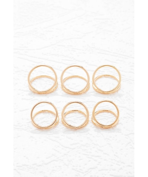 FOREVER 21(フォーエバー トゥエンティーワン)の「FOREVER 21 Stacked Band Midi Ring Set(リング・レディース・Gold/Silver・6/7/8)」の8枚目の写真