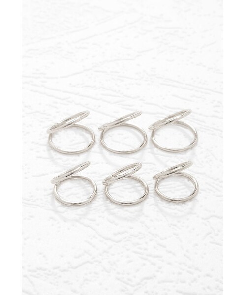 FOREVER 21(フォーエバー トゥエンティーワン)の「FOREVER 21 Stacked Band Midi Ring Set(リング・レディース・Gold/Silver・6/7/8)」の2枚目の写真