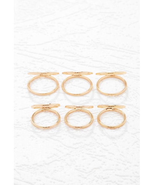 FOREVER 21(フォーエバー トゥエンティーワン)の「FOREVER 21 Stacked Band Midi Ring Set(リング・レディース・Gold/Silver・6/7/8)」の5枚目の写真