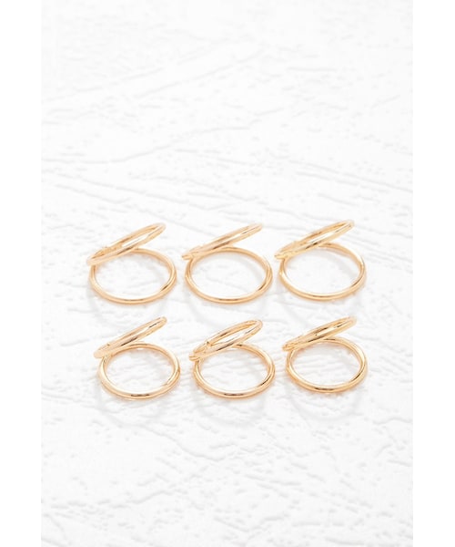 FOREVER 21(フォーエバー トゥエンティーワン)の「FOREVER 21 Stacked Band Midi Ring Set(リング・レディース・Gold/Silver・6/7/8)」の1枚目の写真