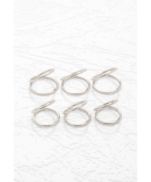 FOREVER 21(フォーエバー トゥエンティーワン)の「FOREVER 21 Stacked Band Midi Ring Set(リング・レディース・Gold/Silver・6/7/8)」の3枚目の写真