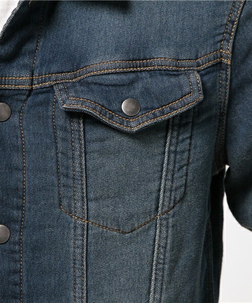 UNION STATION(ユニオンステーション)の「ストレッチデニムジャケット(デニムジャケット・メンズ・ネイビー・MEDIUM/LARGE/LL)」の7枚目の写真