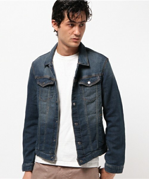 UNION STATION(ユニオンステーション)の「ストレッチデニムジャケット(デニムジャケット・メンズ・ネイビー・MEDIUM/LARGE/LL)」の1枚目の写真