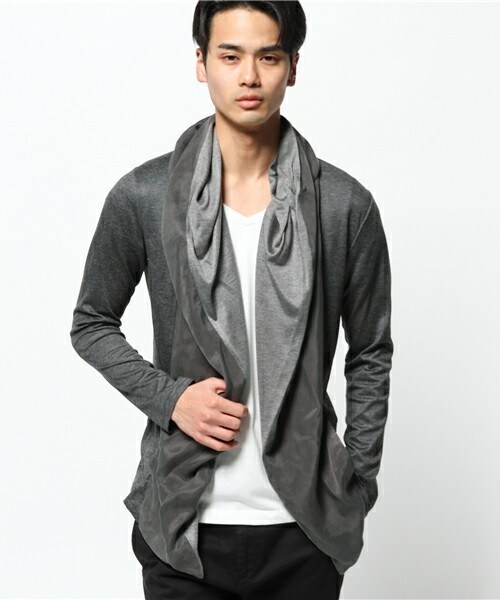 ato（アトウ）の「TE/PE天竺フーデッドカーディガン（カーディガン/ボレロ・メンズ・ブラック/グレー/ネイビー・46/48）」の3枚目の写真
