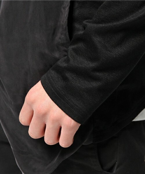 ato（アトウ）の「TE/PE天竺フーデッドカーディガン（カーディガン/ボレロ・メンズ・ブラック/グレー/ネイビー・46/48）」の8枚目の写真