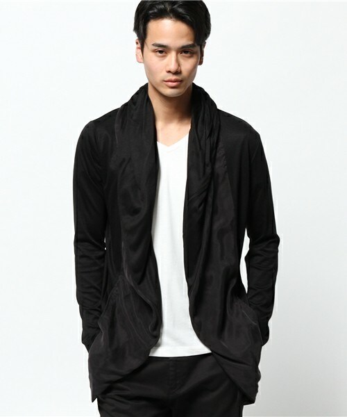 ato（アトウ）の「TE/PE天竺フーデッドカーディガン（カーディガン/ボレロ・メンズ・ブラック/グレー/ネイビー・46/48）」の2枚目の写真
