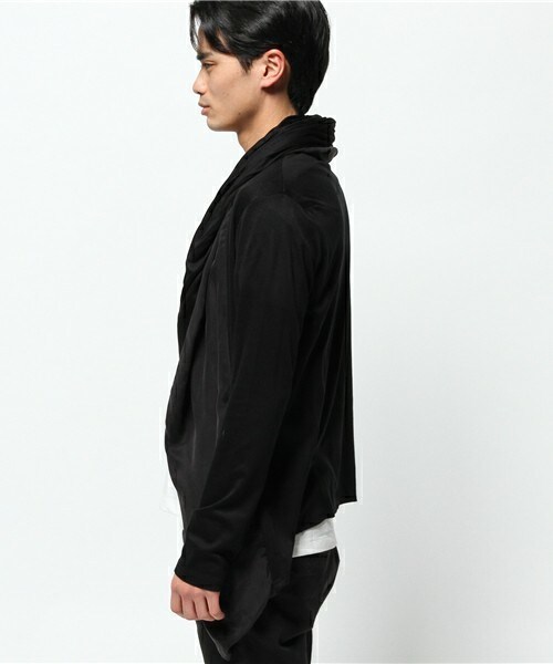 ato（アトウ）の「TE/PE天竺フーデッドカーディガン（カーディガン/ボレロ・メンズ・ブラック/グレー/ネイビー・46/48）」の5枚目の写真