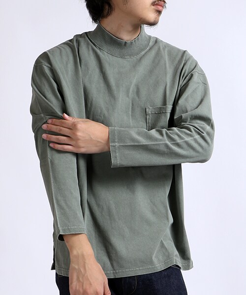 FREAK'S STORE（フリークスストア）の「米綿ピグメント MOCNECK PULLOVER（トップス・メンズ・ホワイト/ブラック/オリーブ/ネイビー・M/L）」の3枚目の写真
