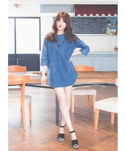 gracegift（グレースギフト）の「魚口條紋防水台跟鞋（シューズ・レディース・黑/白・35/36/37/38/39/40/41）」の16枚目の写真