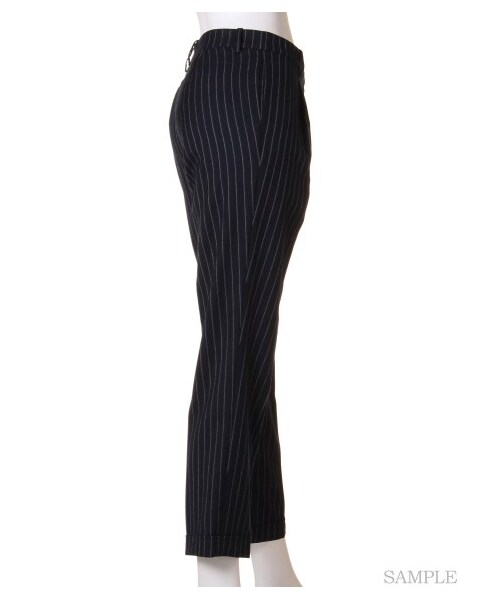 FRAY I.D(フレイアイディー)の「センタープレストラウザーパンツ(ストレートパンツ・レディース・GRY/BLK/NVYxWHT・0/1/2)」の6枚目の写真