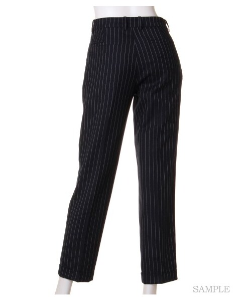 FRAY I.D(フレイアイディー)の「センタープレストラウザーパンツ(ストレートパンツ・レディース・GRY/BLK/NVYxWHT・0/1/2)」の5枚目の写真