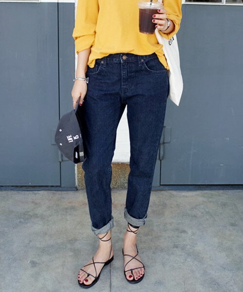 DHOLIC（ディーホリック）の「189ボーイフレンドデニムパンツ（デニムパンツ・レディース・ブルーデニム/ディープブルーデニム/ブラックグレー・S/M/L）」の3枚目の写真