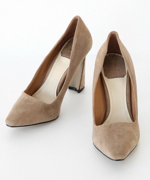 DHOLIC（ディーホリック）の「スエード調ポインテッドトゥヒールシューズ（パンプス・レディース・ピンク/ベージュ/ブラウン/ブルー/グレー/ブラック・225/230/235/240/245/250）」の5枚目の写真