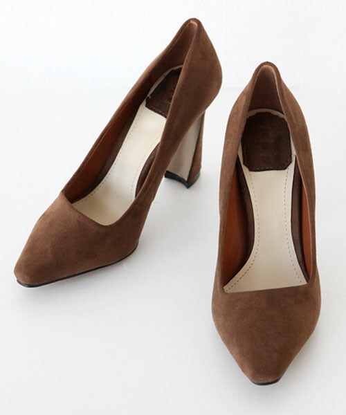 DHOLIC（ディーホリック）の「スエード調ポインテッドトゥヒールシューズ（パンプス・レディース・ピンク/ベージュ/ブラウン/ブルー/グレー/ブラック・225/230/235/240/245/250）」の4枚目の写真