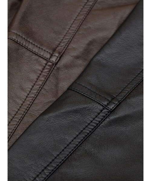 w closet（ダブルクローゼット）の「【予約】ノーカラーライダースジャケット（ジャケット/アウター・レディース・D.ブラウン/ブラック・FREE）」の9枚目の写真