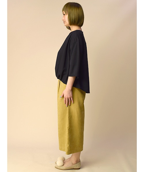 w closet(ダブルクローゼット)の「カルゼガウチョパンツ(パンツ・レディース・マスタード/カーキ/ブラック・FREE)」の5枚目の写真