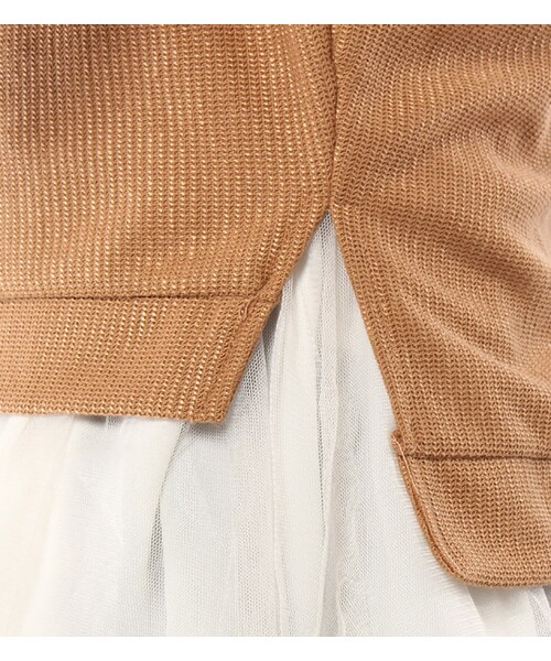 mysty woman（ミスティウーマン）の「裾チュール度違い天竺ノースリーブ（トップス・レディース・オフホワイト/グレー/キャメル/ブラック）」の13枚目の写真