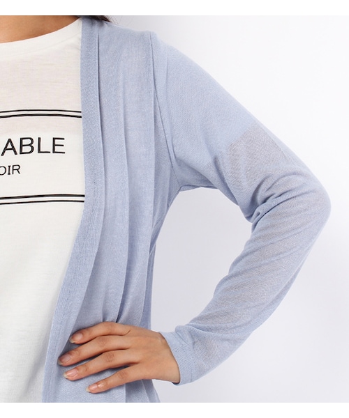 mysty woman（ミスティウーマン）の「ニットソーロングカーディガン×ロゴTシャツセット（その他・レディース・グレー/ネイビー/サックス）」の8枚目の写真